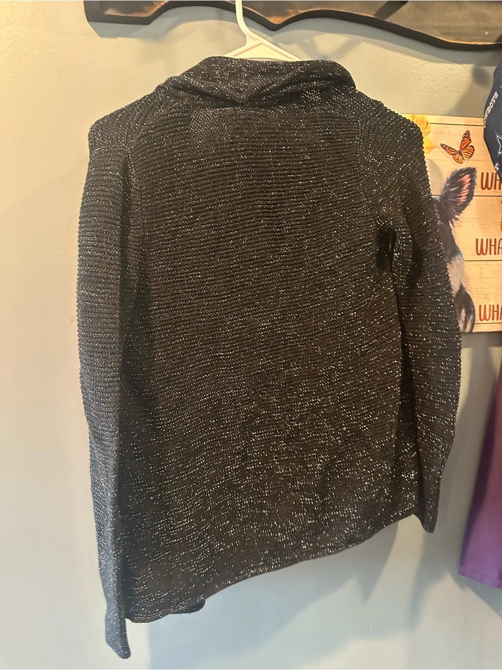 Black Open-FrontSweater Cardigan